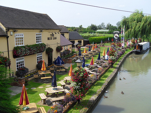 Blue lias pub summer